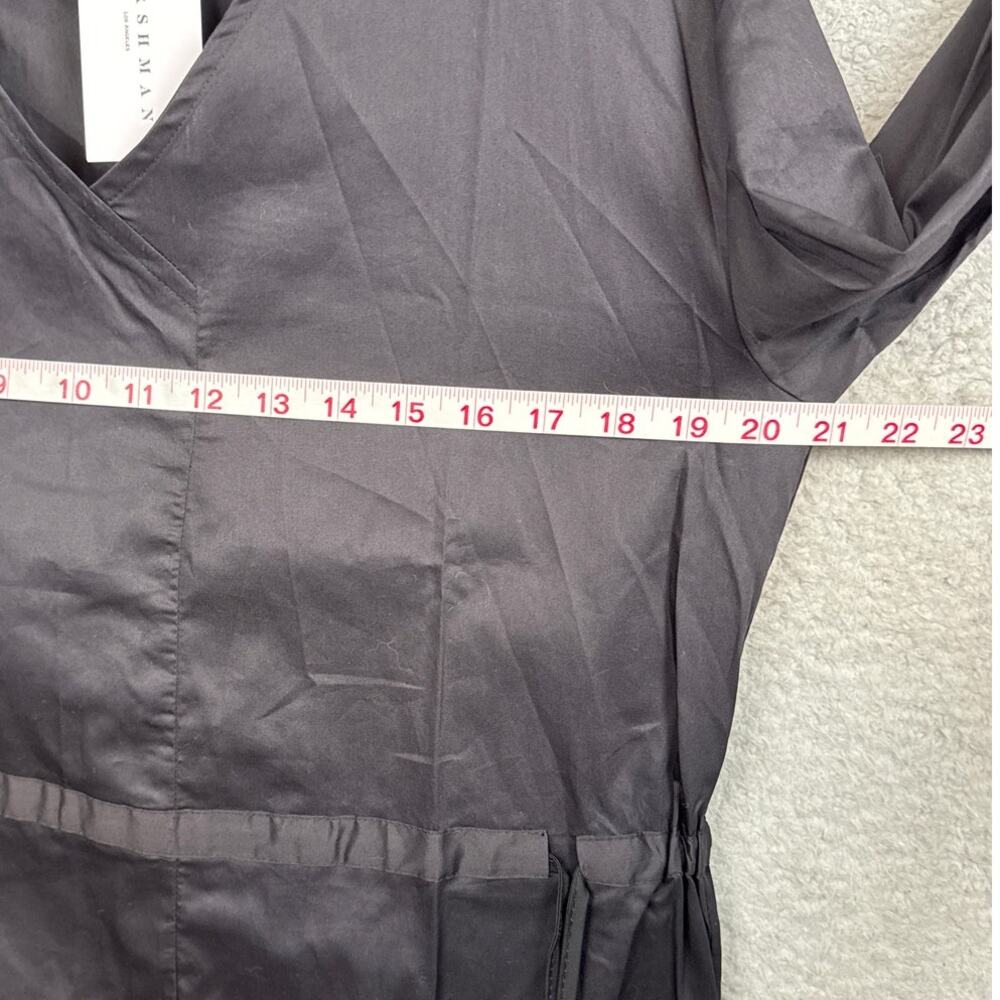 Harshman Belinda Midi Dress Black Brushed Cotton Minimalist Quiet Luxury NWT M - Picture 4 of 10